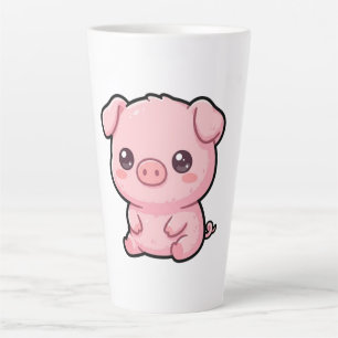 Taza De Café Latte Taza de latte de cerdito bebé lindo
