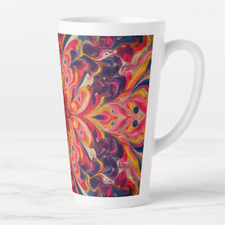 Taza De Café Latte Taza de Latte de Colores Alegres Caleidoscopio