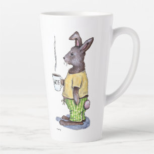 Taza De Café Latte Taza de latte de conejo WTF