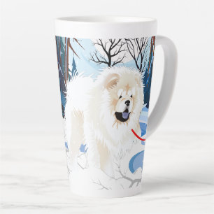 Taza De Café Latte Taza de latte de crema de Chow sobre el río con te