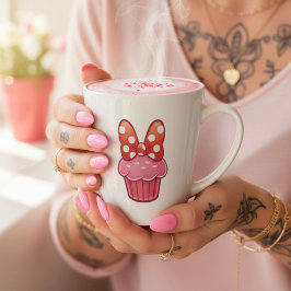 Taza De Café Latte Taza de Latte de Cupcake