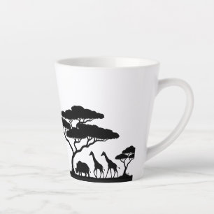 Taza De Café Latte Taza de Latte de Fauna y Flora del Safari Africano