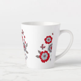 Taza De Café Latte Taza de Latte de Flor Chic Moderna Elegante