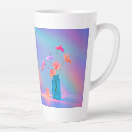 Taza De Café Latte Taza de latte de floración de neón