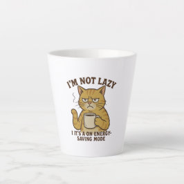 Taza De Café Latte Taza de Latte de Gato en Modo de Ahorro de Energía