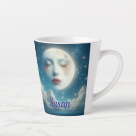 Taza De Café Latte Taza de latte de luna hermosa