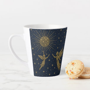 Taza De Café Latte Taza de Latte de Luna y Sol Celestial – Noche Míst
