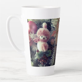 Taza De Café Latte Taza de latte de Navidad de muñeco de nieve