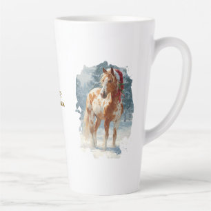 Taza De Café Latte Taza de Latte de Navidad Ecuestre