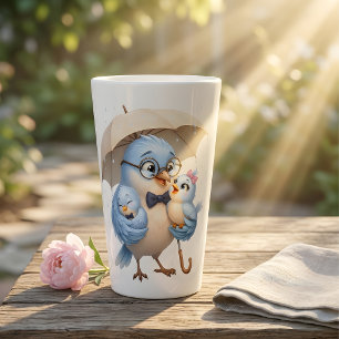 Taza De Café Latte Taza de Latte de Pájaro Bajo mi Paraguas Seguro