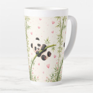Taza De Café Latte Taza de latte de panda lindo