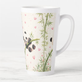 Taza De Café Latte Taza de latte de panda lindo