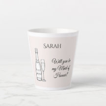Taza de Latte de Propuesta de Dama de Honor | Cham