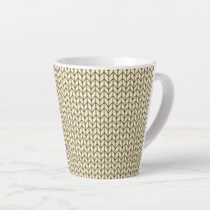 Taza De Café Latte Taza de latte de punto CREAM NEGRA
