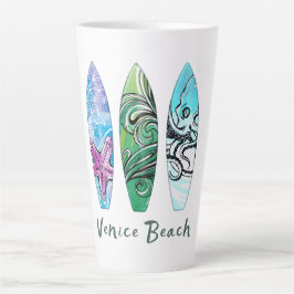 Taza De Café Latte Taza de latte de tablas de surf de Venice Beach Ca