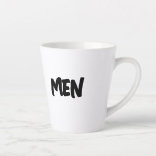 Taza De Café Latte Taza de latte de tamaño pequeño con fuente MEN de