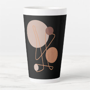 Taza De Café Latte Taza de latte de terracota negra con círculos de a