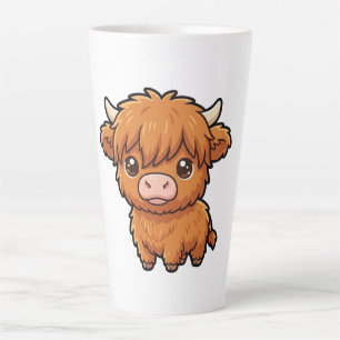 Taza De Café Latte Taza de Latte de Vaca Highland Bebé Adorable