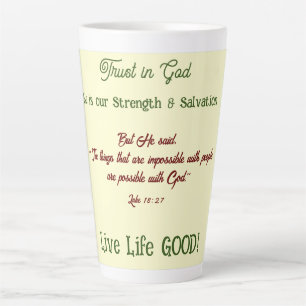 Taza De Café Latte Taza de Latte de Versos Edificantes de Fe