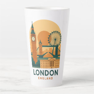Taza De Café Latte Taza de Latte de Viaje por Londres Inglaterra Vint