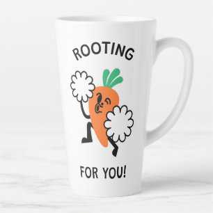 Taza De Café Latte Taza de latte de zanahoria alegre: ¡Apoyándote!