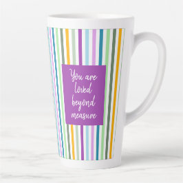 Taza De Café Latte Taza de Latte del Día de la Madre con rayas felice