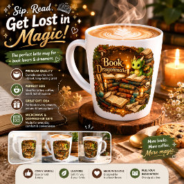 Taza De Café Latte Taza de Latte del Dragón Adorable Amante de los Li