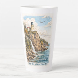 Taza De Café Latte Taza de latte del faro Split Rock de Duluth, MN