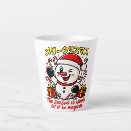 Taza De Café Latte Taza de Latte del Muñeco de Nieve Mágico de Navida