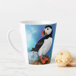 Taza De Café Latte Taza de Latte del Pájaro Frailecillo Atlántico - P