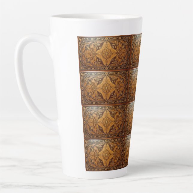 Taza De Café Latte Taza de Latte Diamante Rústico (Izquierda)