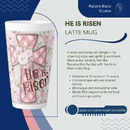 Taza De Café Latte Taza de Latte 'Él ha Resucitado'