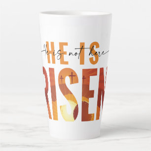 Taza De Café Latte Taza de latte Él ha resucitado Jesús Resurrección 