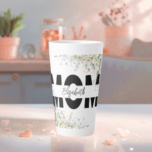 Taza De Café Latte Taza de latte elegante floral personalizada para m