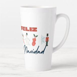 Taza De Café Latte taza de latte estilo navideño