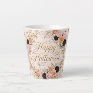 Taza De Café Latte Taza de Latte Feliz Halloween Pink Coquette 12oz