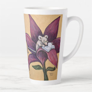 Taza De Café Latte Taza de latte Flor de lectura