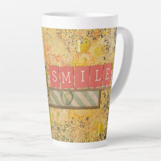 Taza De Café Latte Taza de latte floral artística e inspiradora