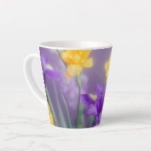 Taza de Latte floral de primavera