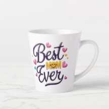Taza de Latte Floral 'La Mejor Mamá del Mundo' – E