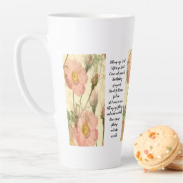Taza De Café Latte Taza de Latte Floral Llena Mi Taza, Señor Escritur