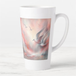Taza De Café Latte Taza de Latte Flying Seagulls 12 oz & 17 oz