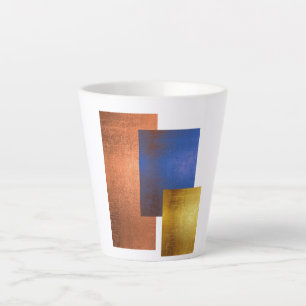 Taza De Café Latte Taza de latte geométrica abstracta blanca moderna