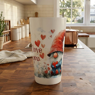Taza De Café Latte Taza de Latte Gnome 'Te Amo' – Gnome de Jardín de 