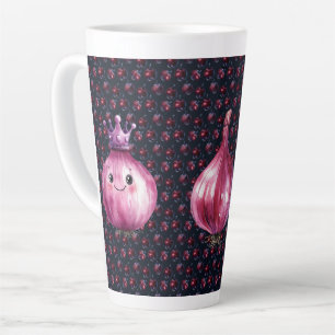 Taza De Café Latte Taza de latte grande de cerámica Queen Purple Onio