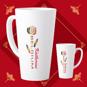 Taza De Café Latte Taza de latte grande personalizada con la bandera 