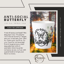 Taza De Café Latte Taza de Latte Mariposa Antisocial