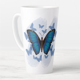 Taza De Café Latte Taza de latte - Mariposa Azul