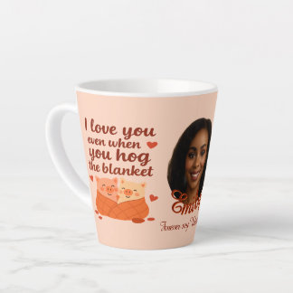 Taza De Café Latte Taza de latte 'Mi San Valentín para siempre'