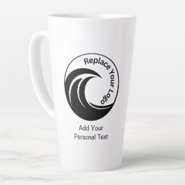 Taza De Café Latte Taza de latte minimalista con logotipo reemplazabl